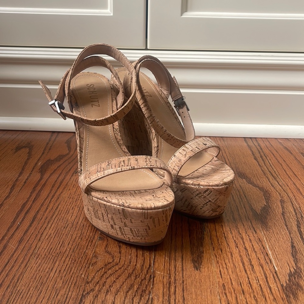 Schutz cork wedges. Size 8.5. Never been worn. No box.